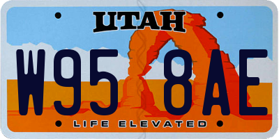 UT license plate W958AE