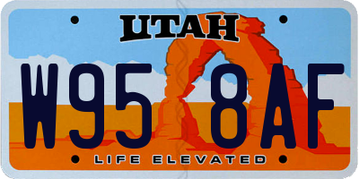 UT license plate W958AF