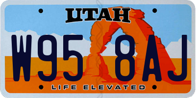 UT license plate W958AJ