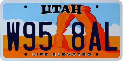 UT license plate W958AL
