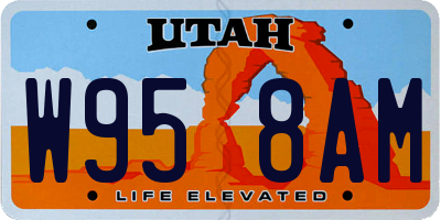 UT license plate W958AM