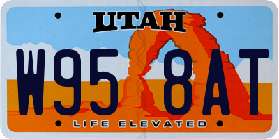 UT license plate W958AT