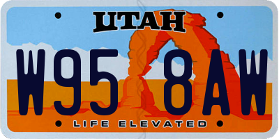 UT license plate W958AW