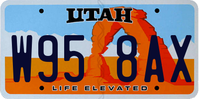 UT license plate W958AX