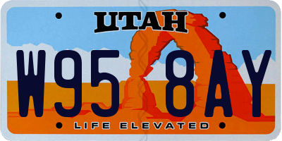UT license plate W958AY