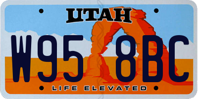 UT license plate W958BC