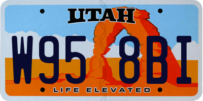 UT license plate W958BI