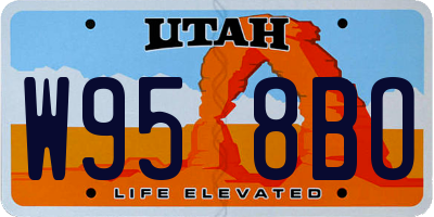UT license plate W958BO