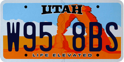 UT license plate W958BS
