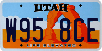 UT license plate W958CE