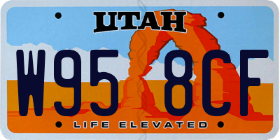 UT license plate W958CF