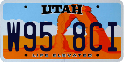 UT license plate W958CI
