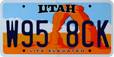 UT license plate W958CK