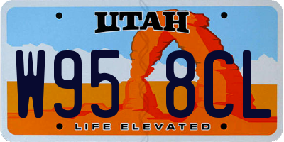 UT license plate W958CL