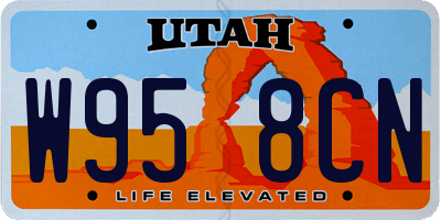 UT license plate W958CN