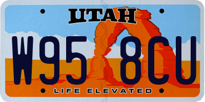 UT license plate W958CU