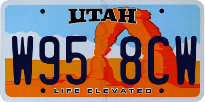 UT license plate W958CW