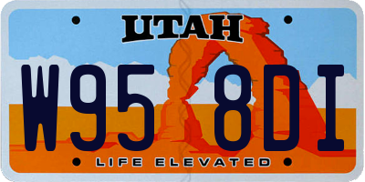 UT license plate W958DI