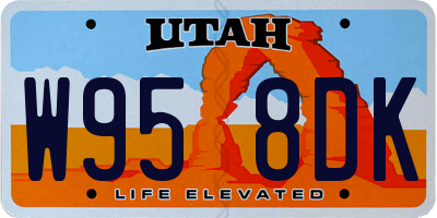 UT license plate W958DK