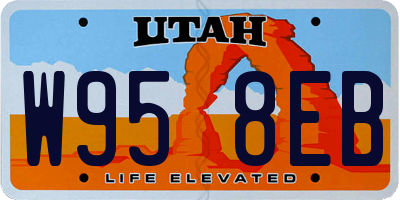 UT license plate W958EB