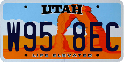 UT license plate W958EC