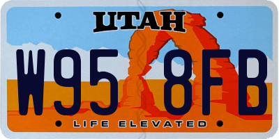 UT license plate W958FB