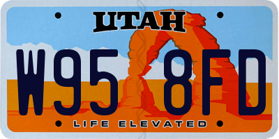 UT license plate W958FD