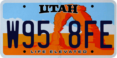 UT license plate W958FE