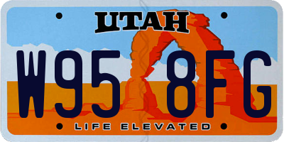 UT license plate W958FG