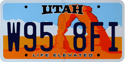 UT license plate W958FI