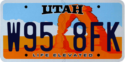 UT license plate W958FK