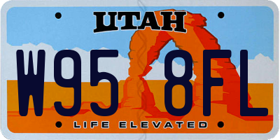 UT license plate W958FL