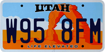 UT license plate W958FM