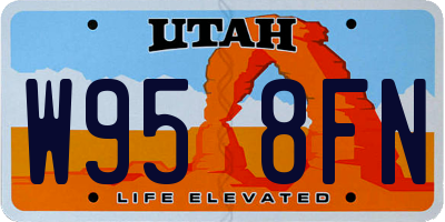 UT license plate W958FN