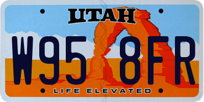 UT license plate W958FR