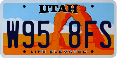 UT license plate W958FS