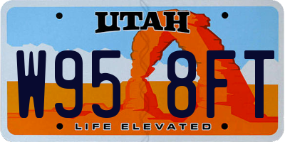 UT license plate W958FT