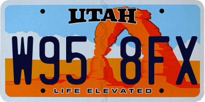 UT license plate W958FX
