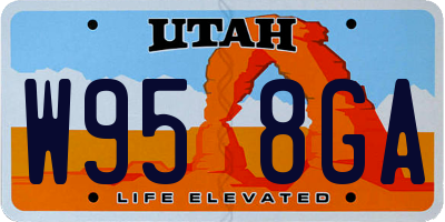 UT license plate W958GA
