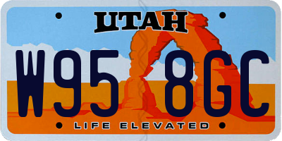 UT license plate W958GC