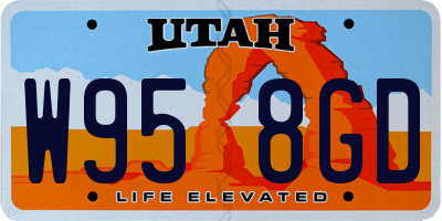 UT license plate W958GD