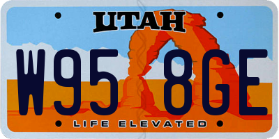 UT license plate W958GE