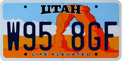 UT license plate W958GF