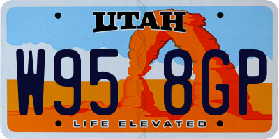 UT license plate W958GP