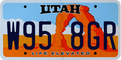 UT license plate W958GR