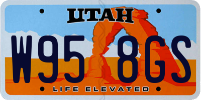 UT license plate W958GS