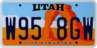 UT license plate W958GW
