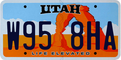 UT license plate W958HA