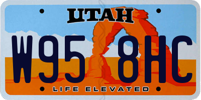 UT license plate W958HC