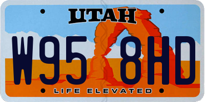 UT license plate W958HD